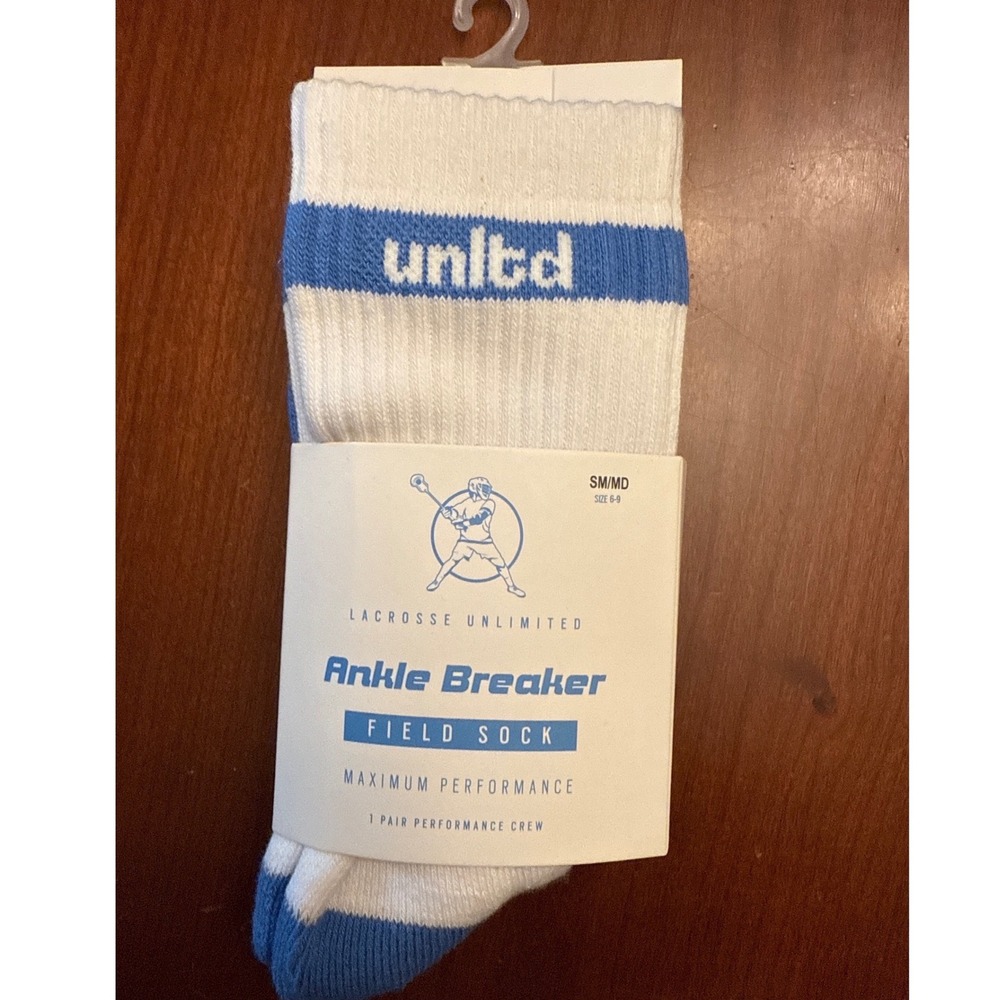 Lacrosse Unlimited crew socks ankle breaker field sock‎ sm/med size 6-9